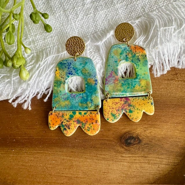 Painted polymer deals clay earrings