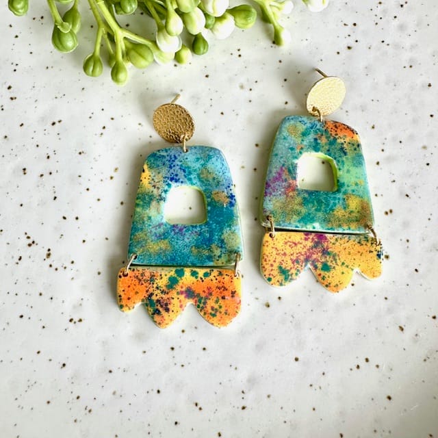 Colorful clay store earrings